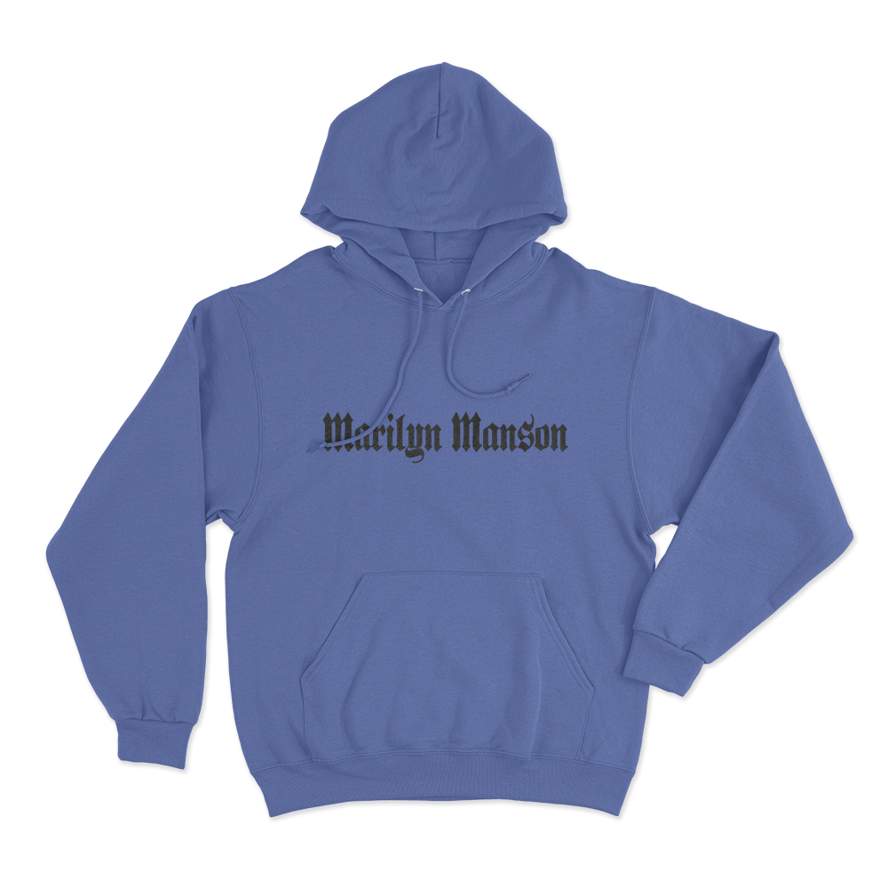 Marilyn Manson Gothic Logo Unisex Hoodie Blue Marilyn Manson Gothic Logo Unisex Hoodie Blue