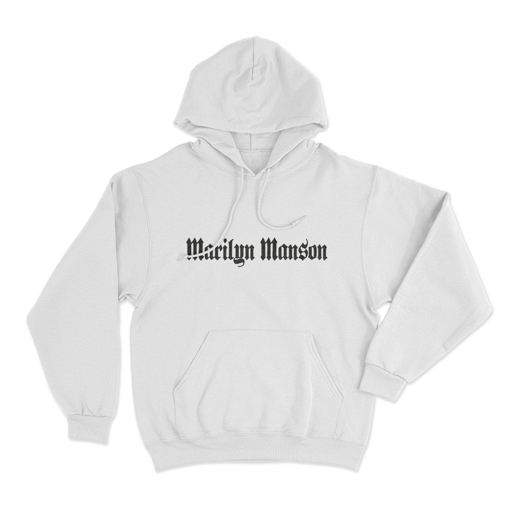 Marilyn Manson Gothic Logo Unisex Hoodie White Marilyn Manson Gothic Logo Unisex Hoodie White