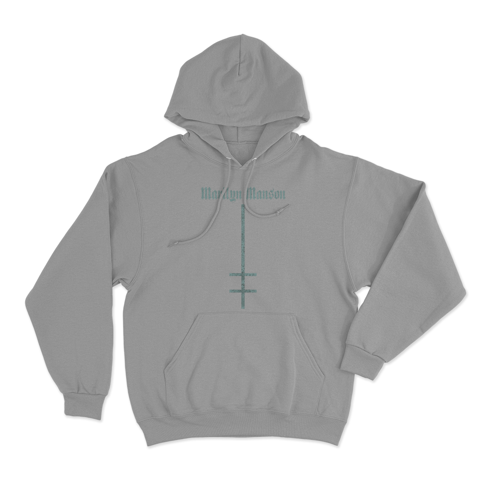 Marilyn Manson Satanic Cross LogoUnisex Hoodie Grey Marilyn Manson Satanic Cross LogoUnisex Hoodie Grey