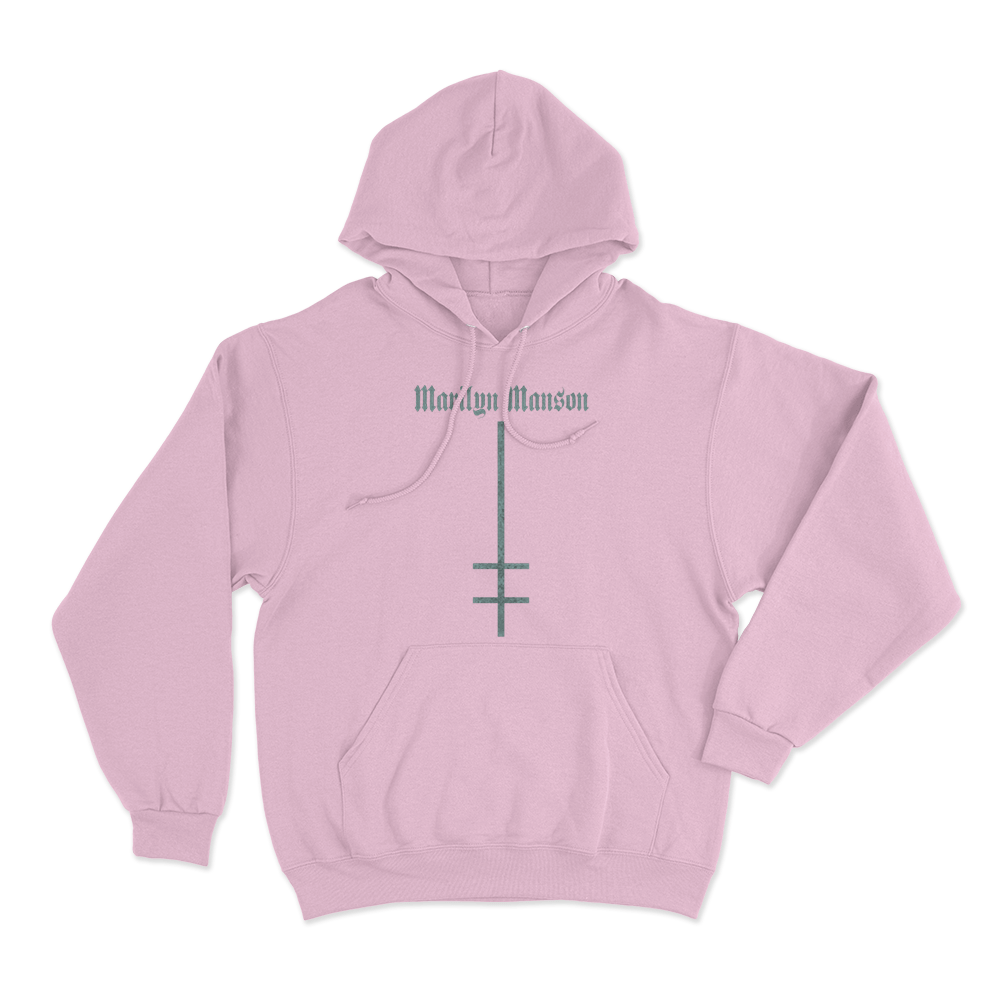 Marilyn Manson Satanic Cross LogoUnisex Hoodie Pink Marilyn Manson Satanic Cross LogoUnisex Hoodie Pink