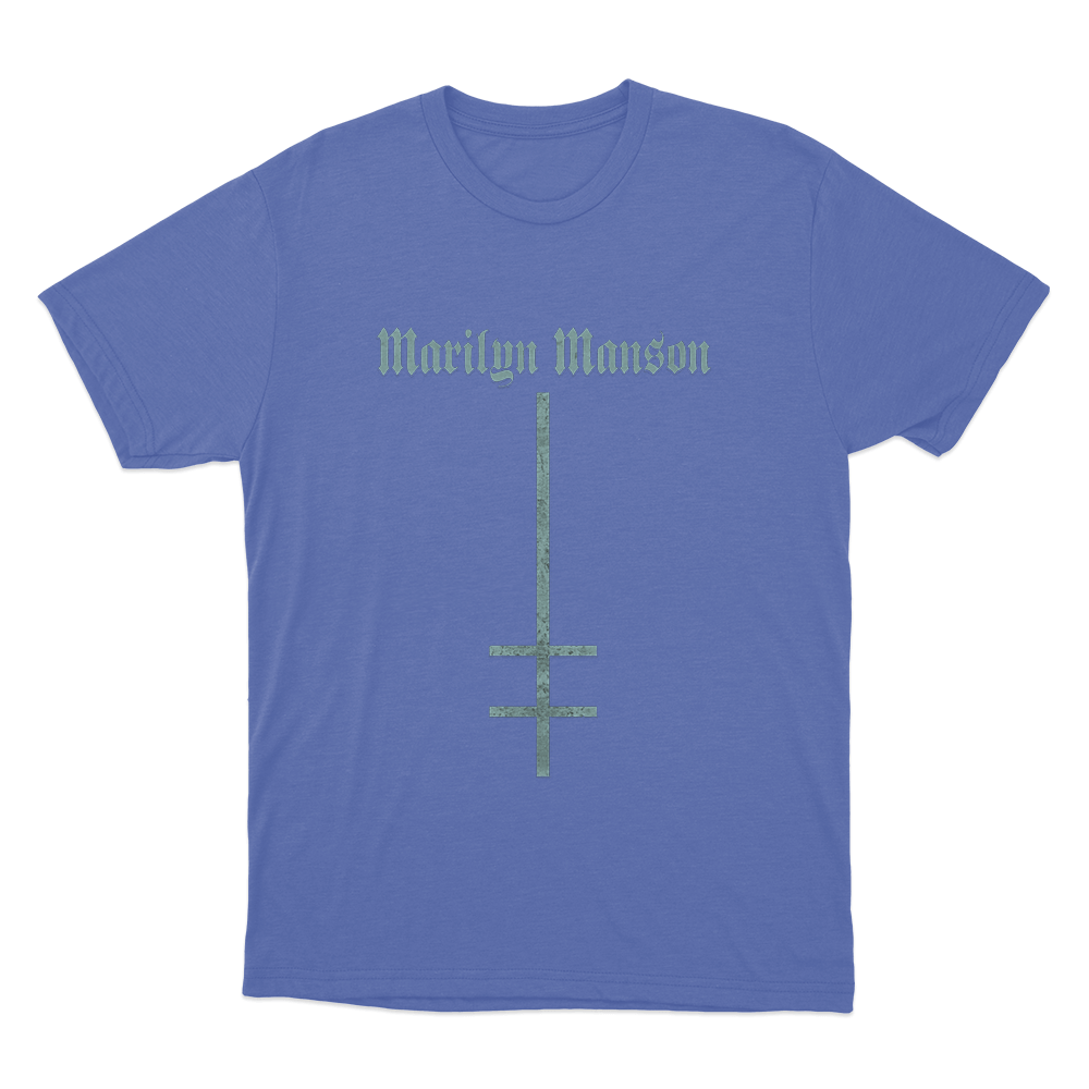 Marilyn Manson Satanic Cross LogoUnisex T Shirt Blue Marilyn Manson Satanic Cross LogoUnisex T Shirt Blue