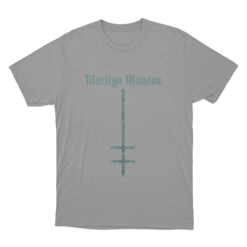 Marilyn Manson Satanic Cross LogoUnisex T Shirt Grey Marilyn Manson Satanic Cross LogoUnisex T Shirt Grey
