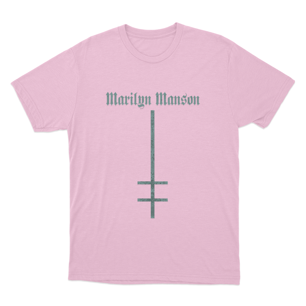 Marilyn Manson Satanic Cross LogoUnisex T Shirt Pink Marilyn Manson Satanic Cross LogoUnisex T Shirt Pink