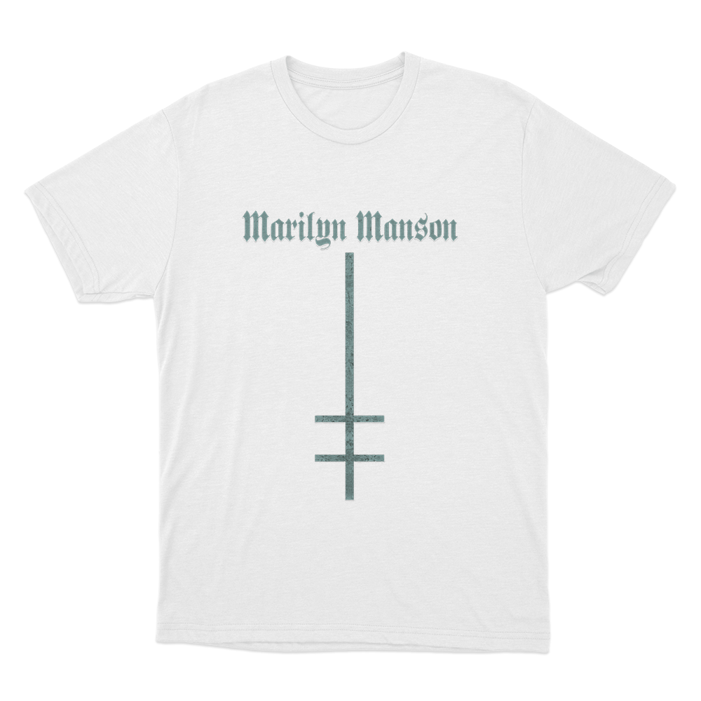 Marilyn Manson Satanic Cross LogoUnisex T Shirt White Marilyn Manson Satanic Cross LogoUnisex T Shirt White
