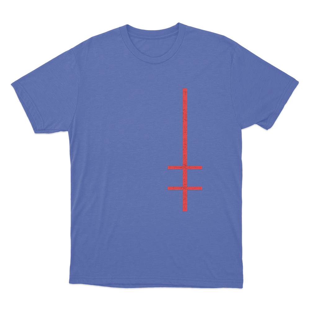 Marilyn Manson Satanic Cross Unisex T Shirt Blue Marilyn Manson Satanic Cross Unisex T Shirt Blue