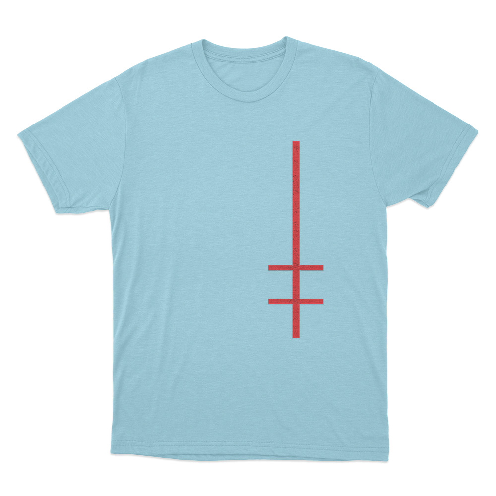 Marilyn Manson Satanic Cross Unisex T Shirt Sky Blue Marilyn Manson Satanic Cross Unisex T Shirt Sky Blue