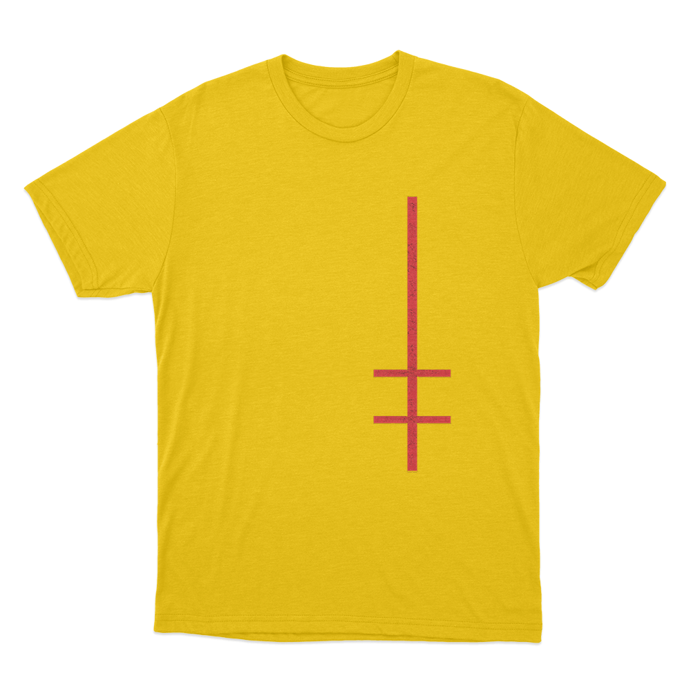 Marilyn Manson Satanic Cross Unisex T Shirt Yellow Marilyn Manson Satanic Cross Unisex T Shirt Yellow