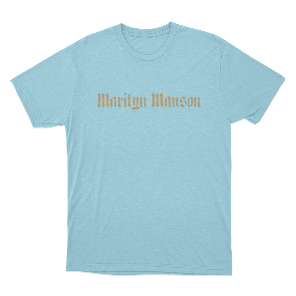 Marilyn Manson Unisex T Shirt Sky Blue Marilyn Manson Unisex T Shirt Sky Blue
